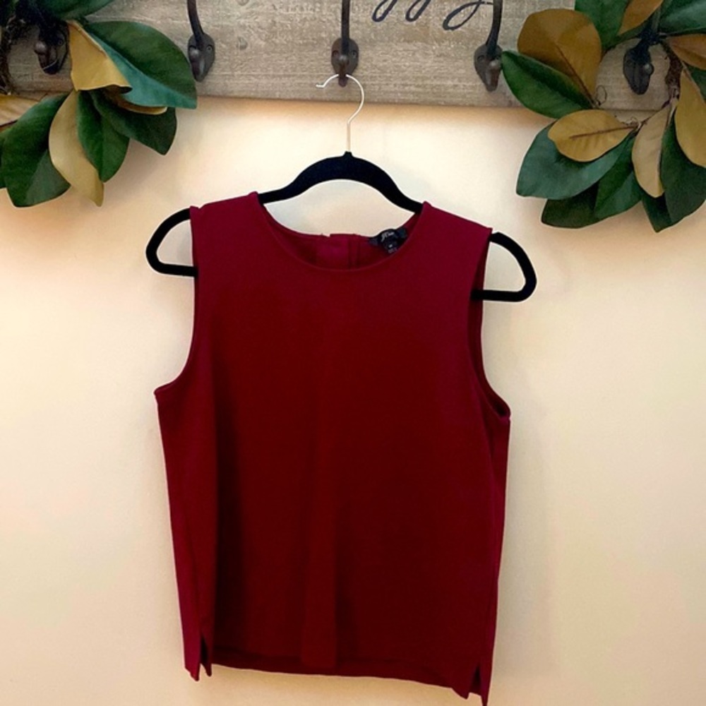 EUC Red sleeveless top from J. crew sz. med with jeweled buttons